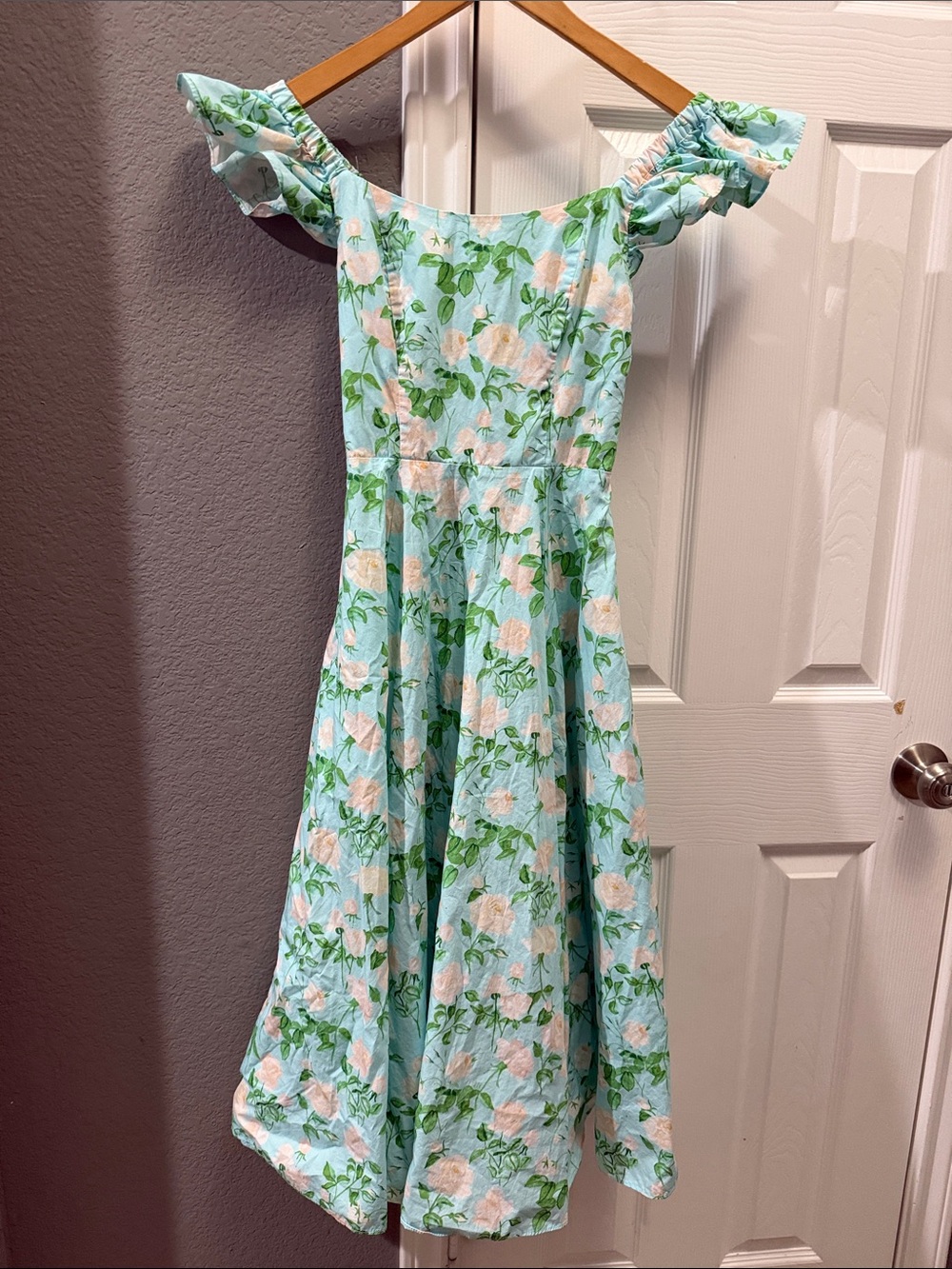 Hill House blue roses Daphne midi dress size XS - Picture 3 of 7
